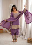 NC Vichitra Silk Embroidered Bell Bottom Suit Set