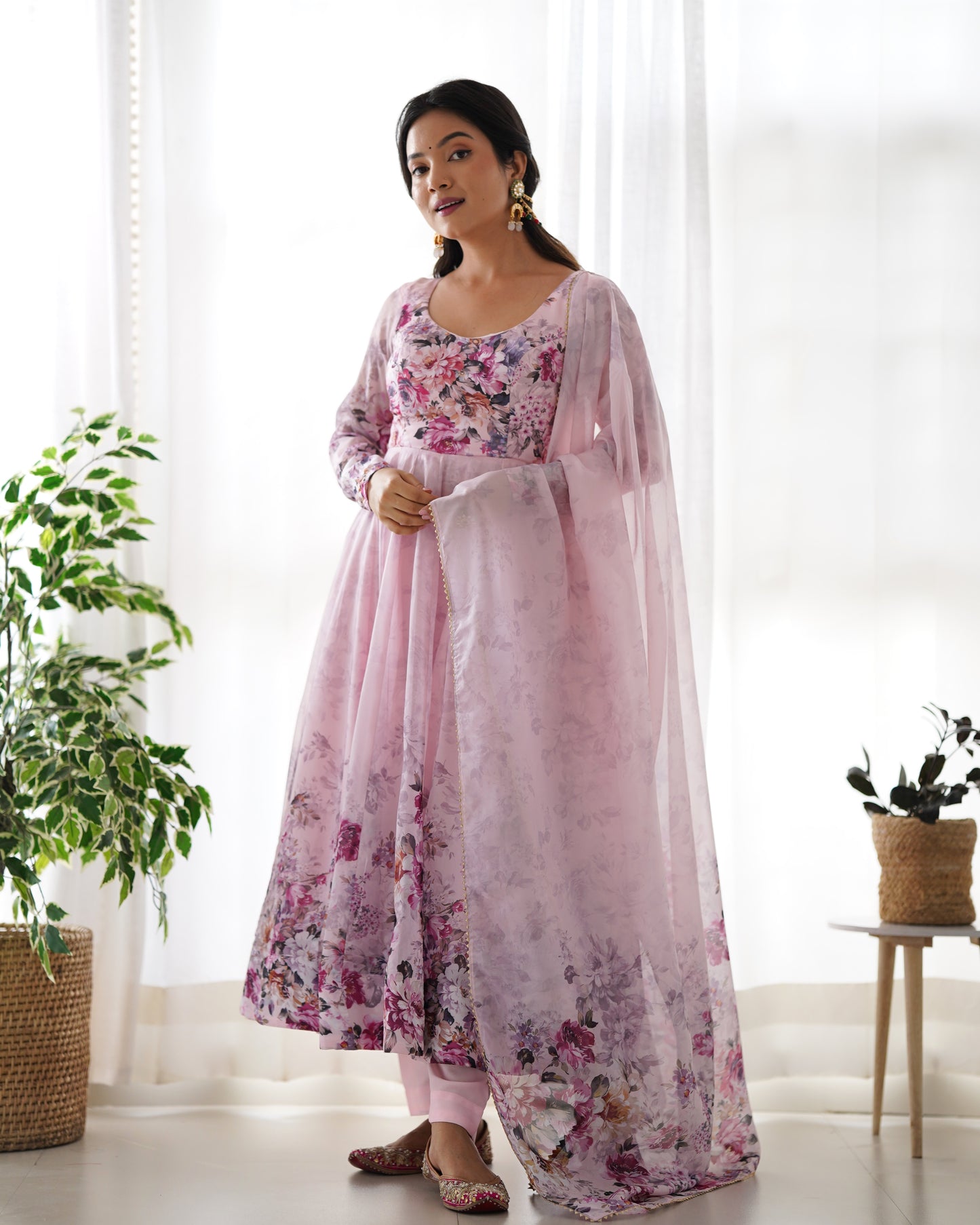 Pure Soft Georgette Plain Work Gown