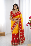 Beautifull Pure Chiffon With Kachhi Gotta Work Saree
