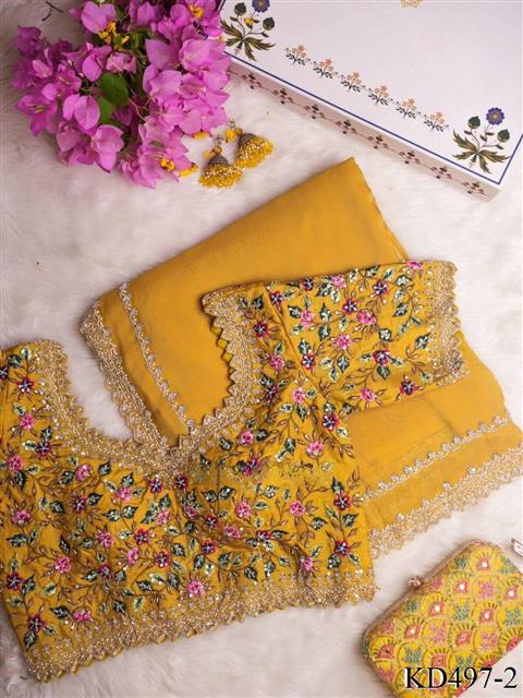 New Wear Tibby Silk With Thread & Sequience Work Saree