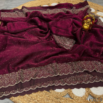 Space Silk With Jarkhan Silk Silk Saree