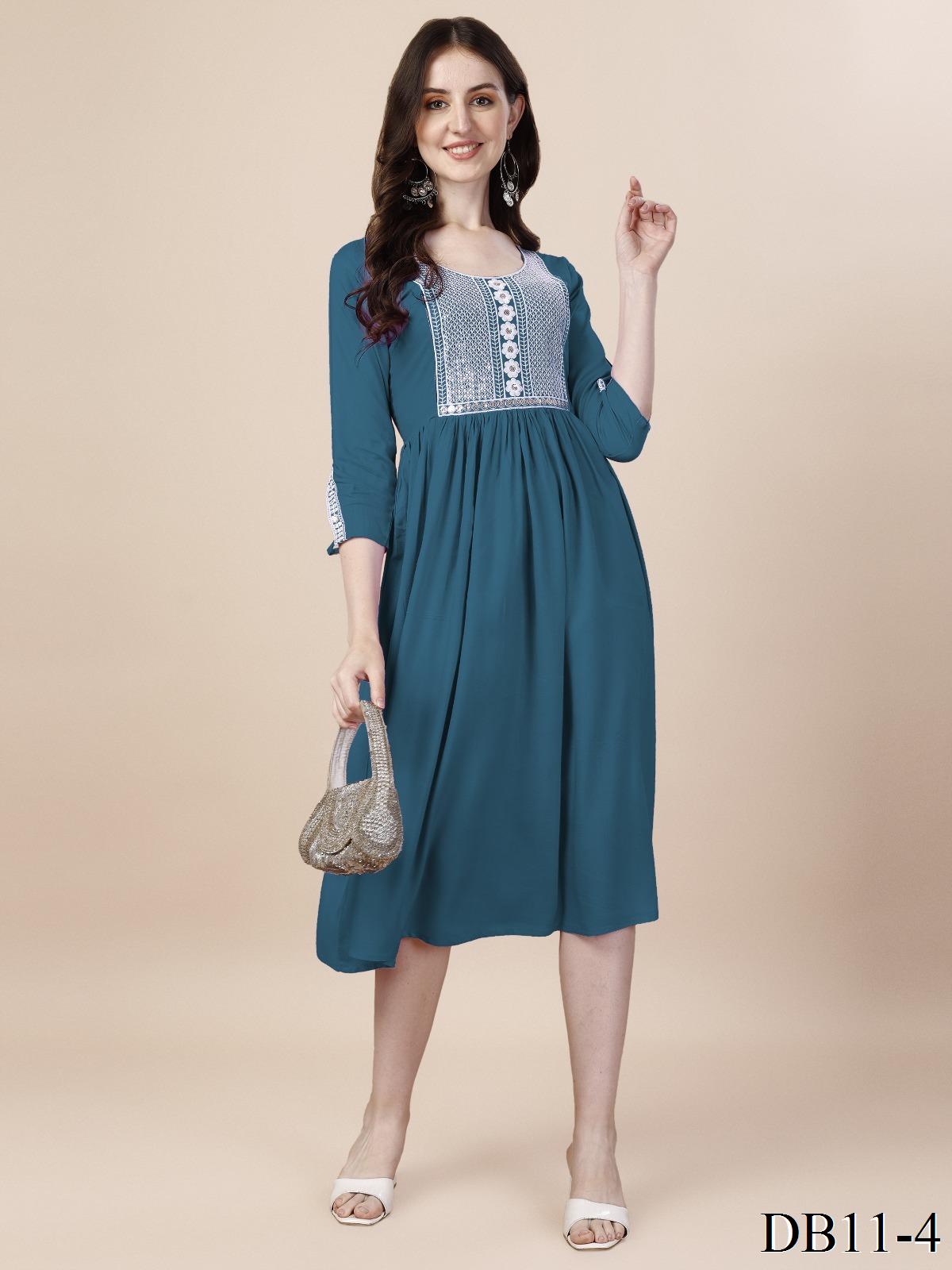 Maroon Color Reyon Sequence Work Top
