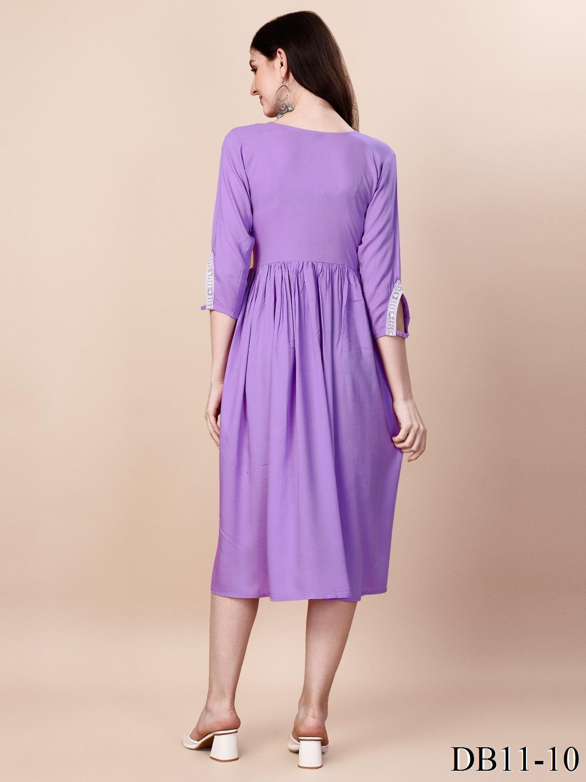 Maroon Color Reyon Sequence Work Top