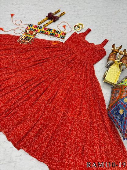 Navratri Soecial Real Mirror Work With Codi Lace Work Gown