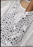 White Color Hakuba Cotton Real Mirror Work Top Pent