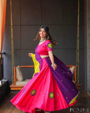 Riyon Cotton Embroidery Thread Work Lehenga Choli