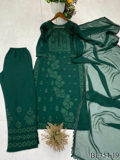New Look Georgette Embroidery Work Pum Pum Work Top Pent