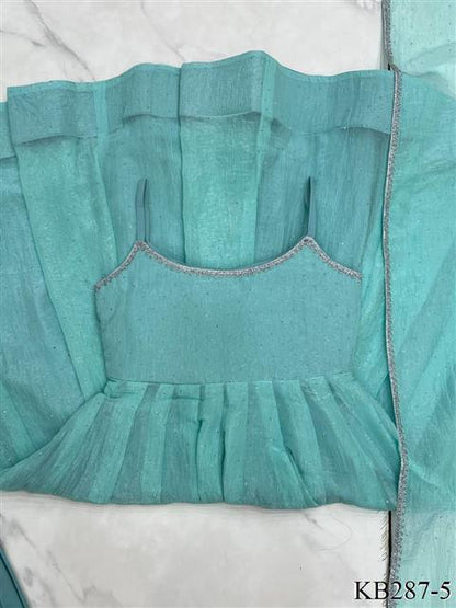 Beautiful Soft Rich Crunchy Silk With Swarovski Work Anarkali Suit Set