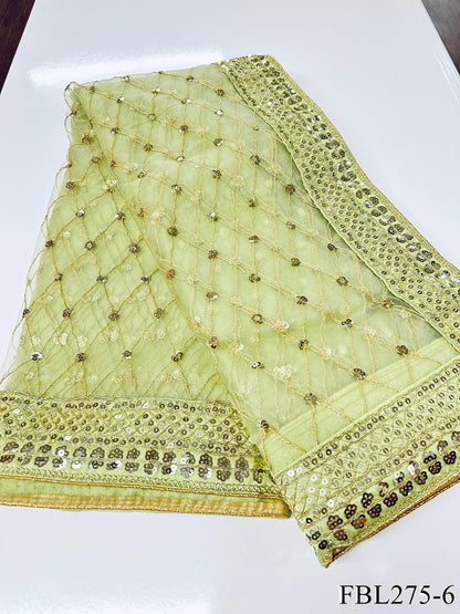 Net Fabric Sequins With Dori Work Saree
