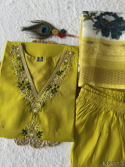 Premium Romn Silk With Hand Work Kurti