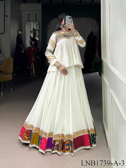 Reyon Fabric Multi Patche Work Gotta Patti Lace Work Lehenga
