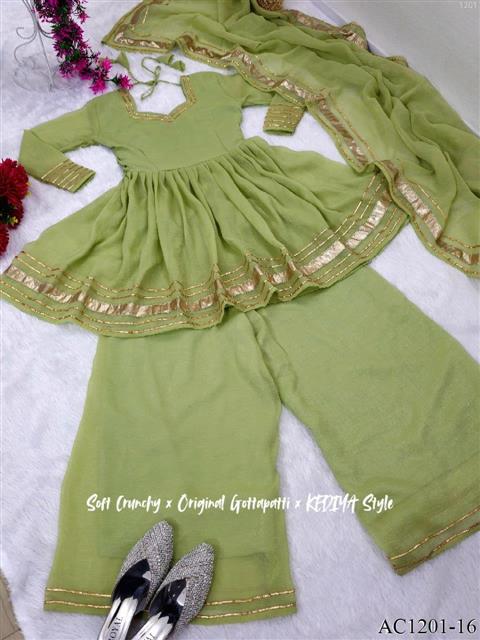 Pink Color Soft Crunchy Crush Top Plazzo