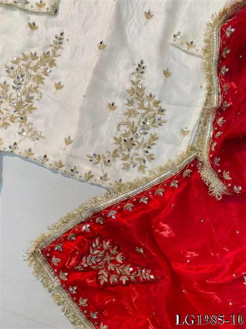 White Color Fendy With Sequins Embroidery Work Top Sharara