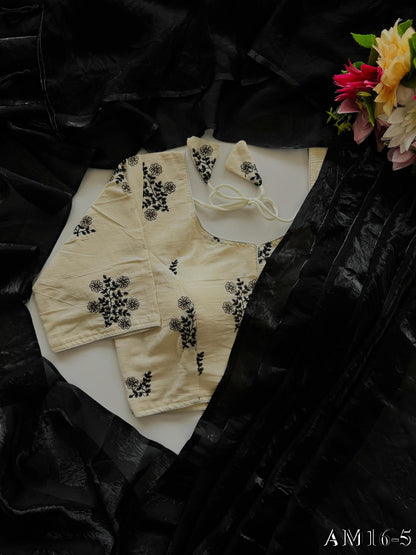 Space Silk With Silky Latkan Khadi Work Saree