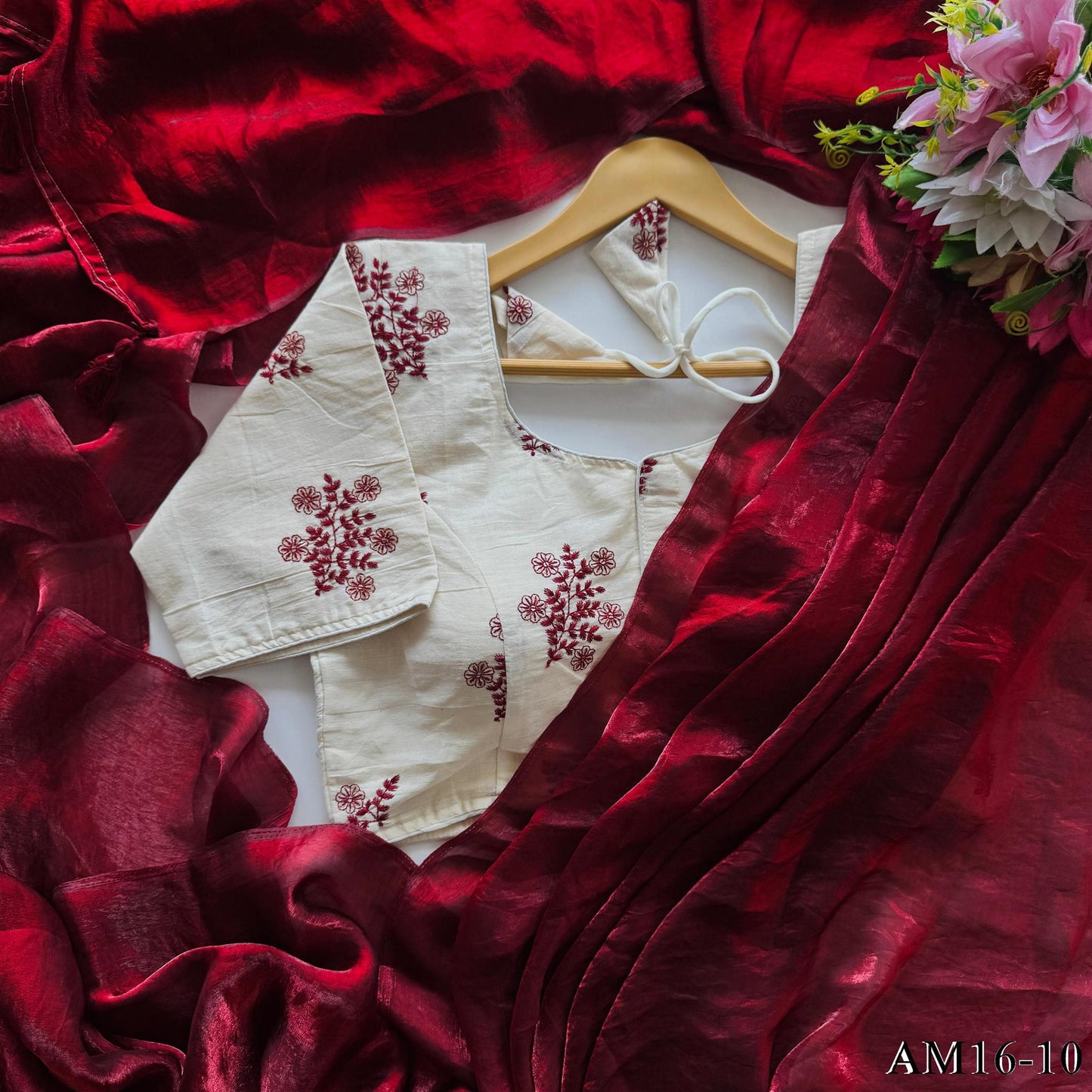 Space Silk With Silky Latkan Khadi Work Saree