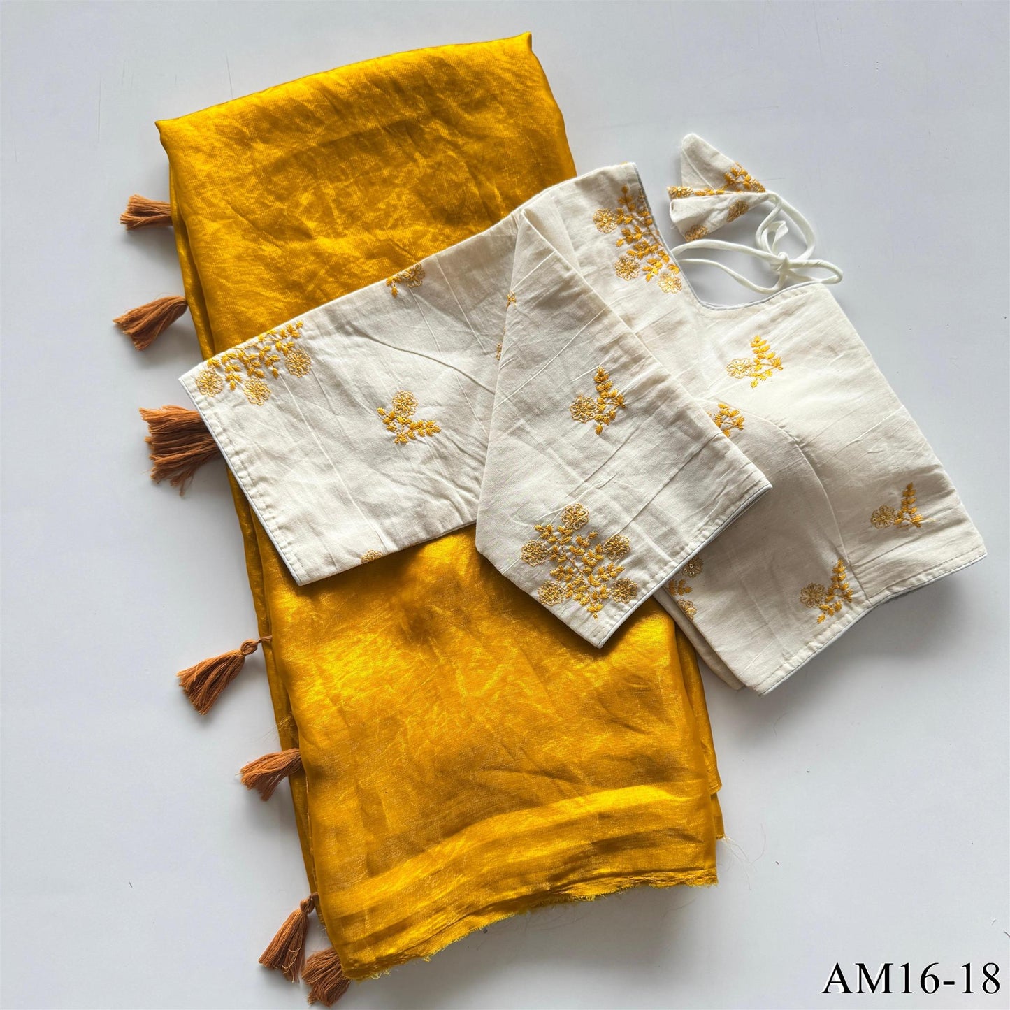 Space Silk With Silky Latkan Khadi Work Saree