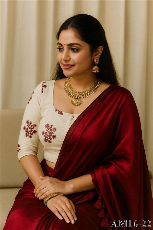 Space Silk With Silky Latkan Khadi Work Saree