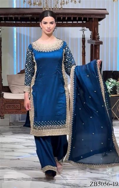 Natural Crepe Fabric With Embroidery Sequins Work Top Sharara