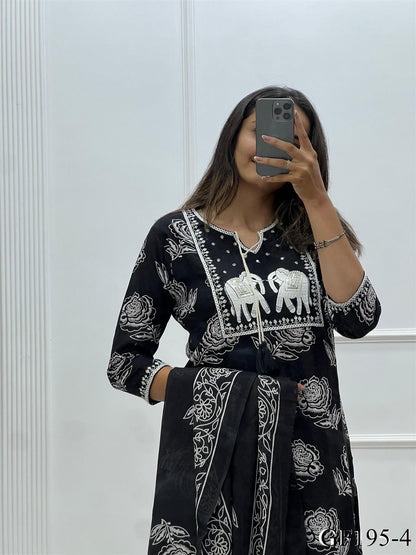 Pure Reyon Fabric Embroidery Work Top Pent