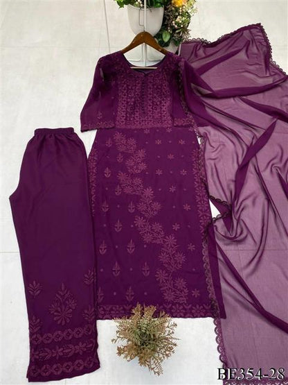 New Look Georgette Embroidery Work Pum Pum Work Top Pent