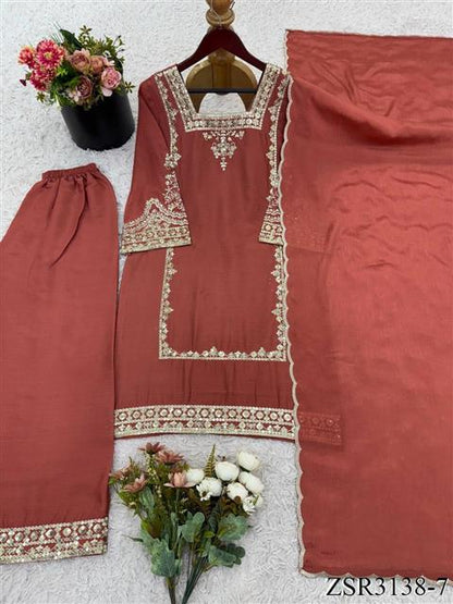 Beautifull German Chiffon Embroidery Work Top Pent