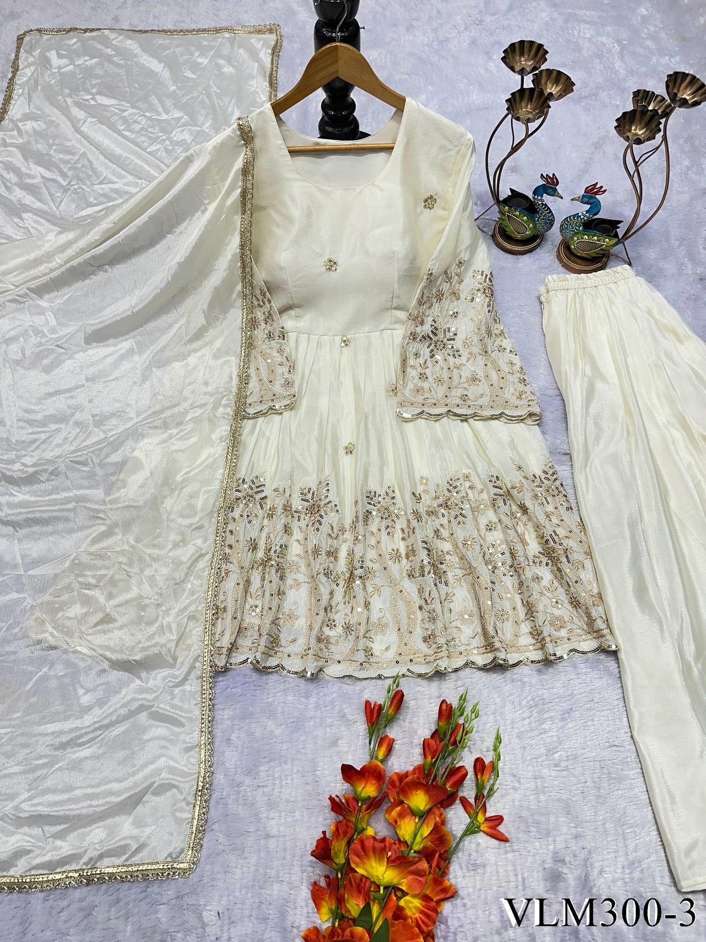 Havy Choinon Silk With Heavy Embroidery Work Top