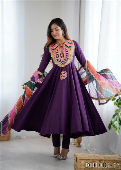 Pure Khadi Cotton With Embroidery Work Top Pent