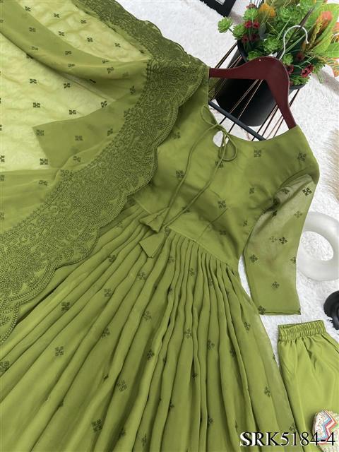 Beautifull Wear Fox Georgette Embroidery Work Gown