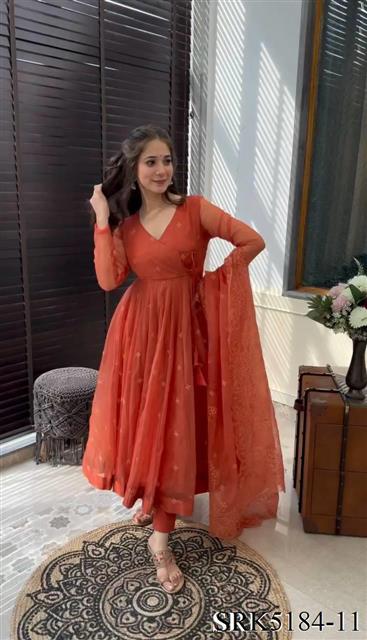 Beautifull Wear Fox Georgette Embroidery Work Gown