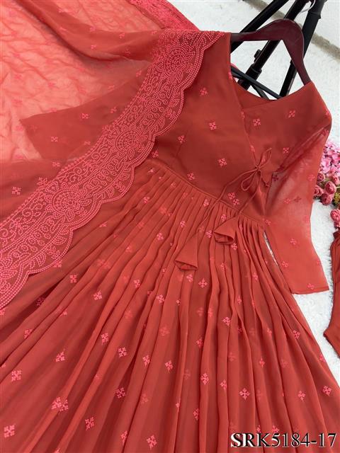 Beautifull Wear Fox Georgette Embroidery Work Gown