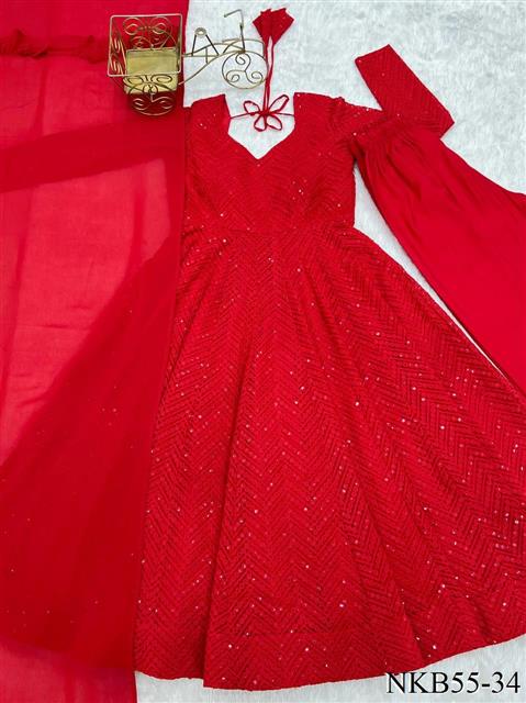 Heavy Pure Soft fox Georgette Lukhanowi Sequence Work Anarkali