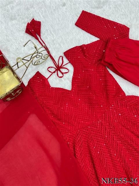 Heavy Pure Soft fox Georgette Lukhanowi Sequence Work Anarkali