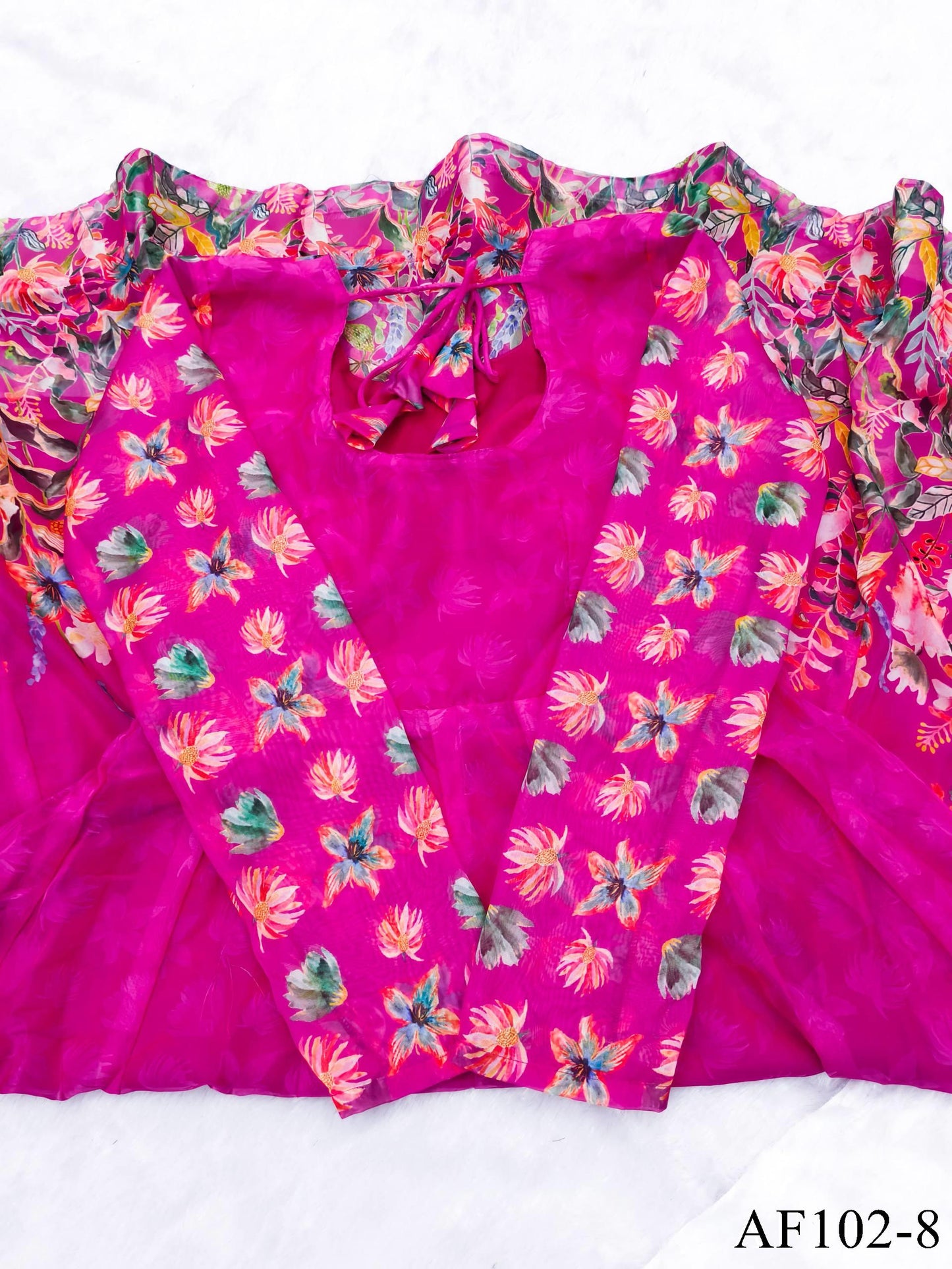 Beautifull Tebby Frora Printed With Lace Work Anarkali