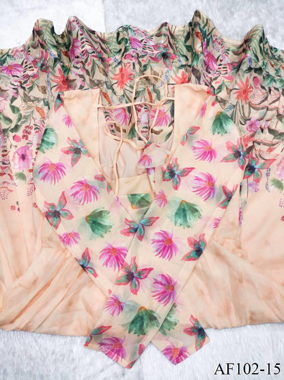 Beautifull Tebby Frora Printed With Lace Work Anarkali
