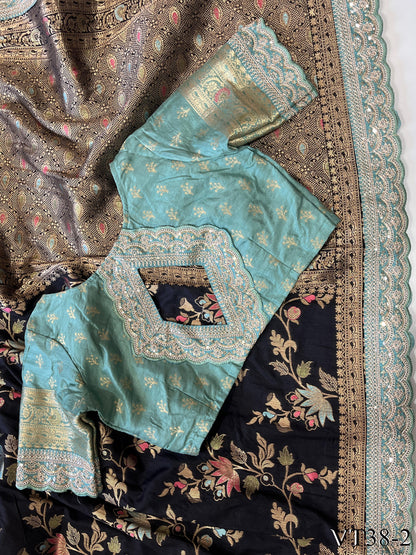 Pure Banarasi Silk With Weaving Flower Design Saree