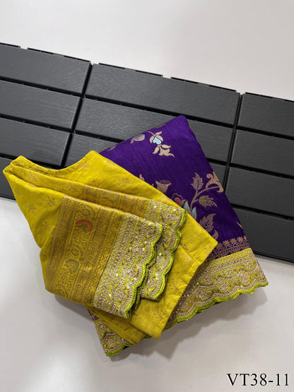 Pure Banarasi Silk With Weaving Flower Design Saree