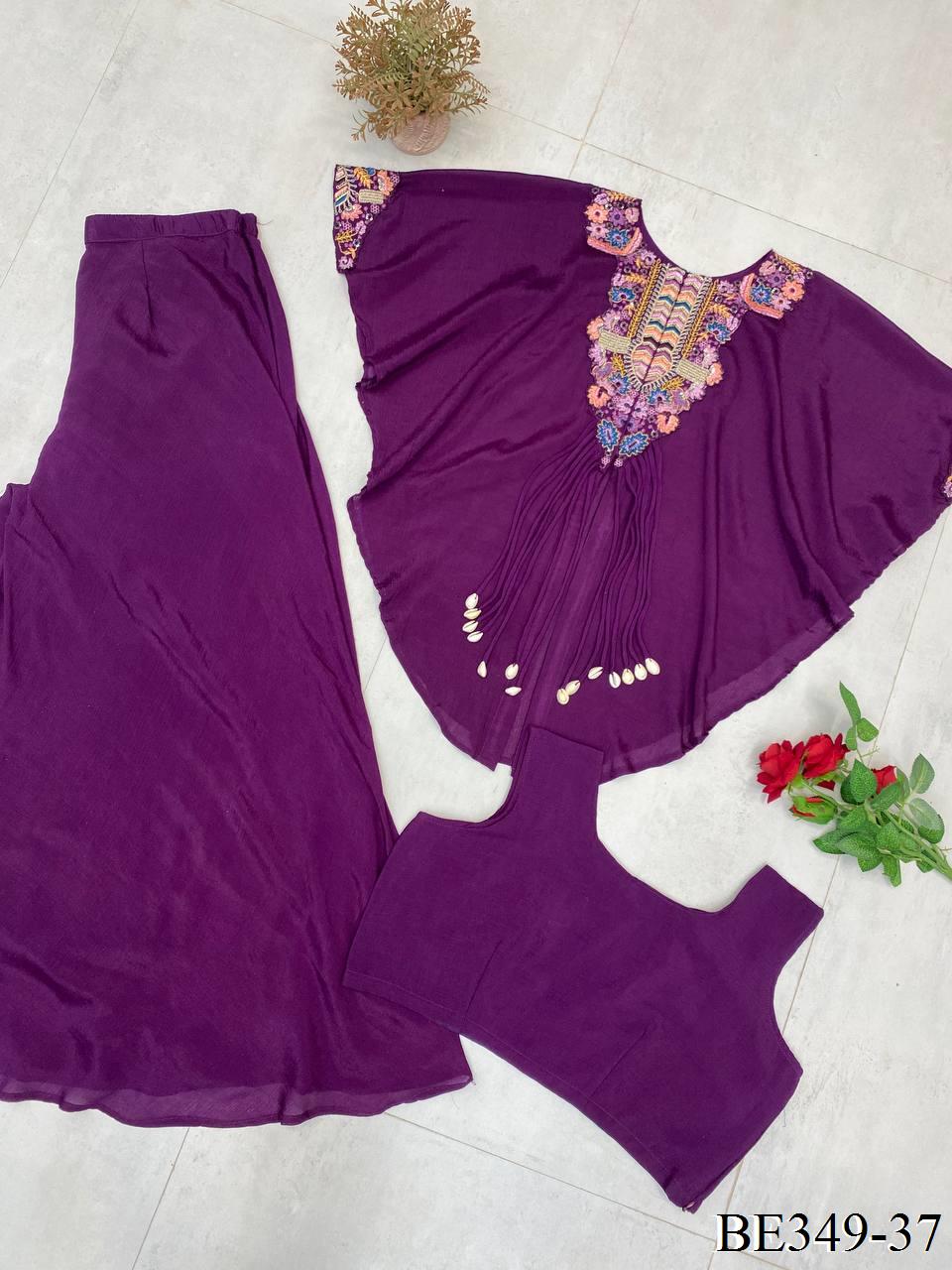 Air Tex Chinon Embroidery Saquence Work Top Plazzo
