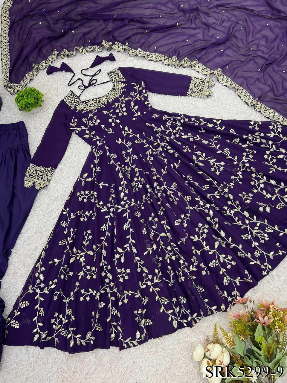 New Wear Faux Georgette Embroidery Work Anarkali