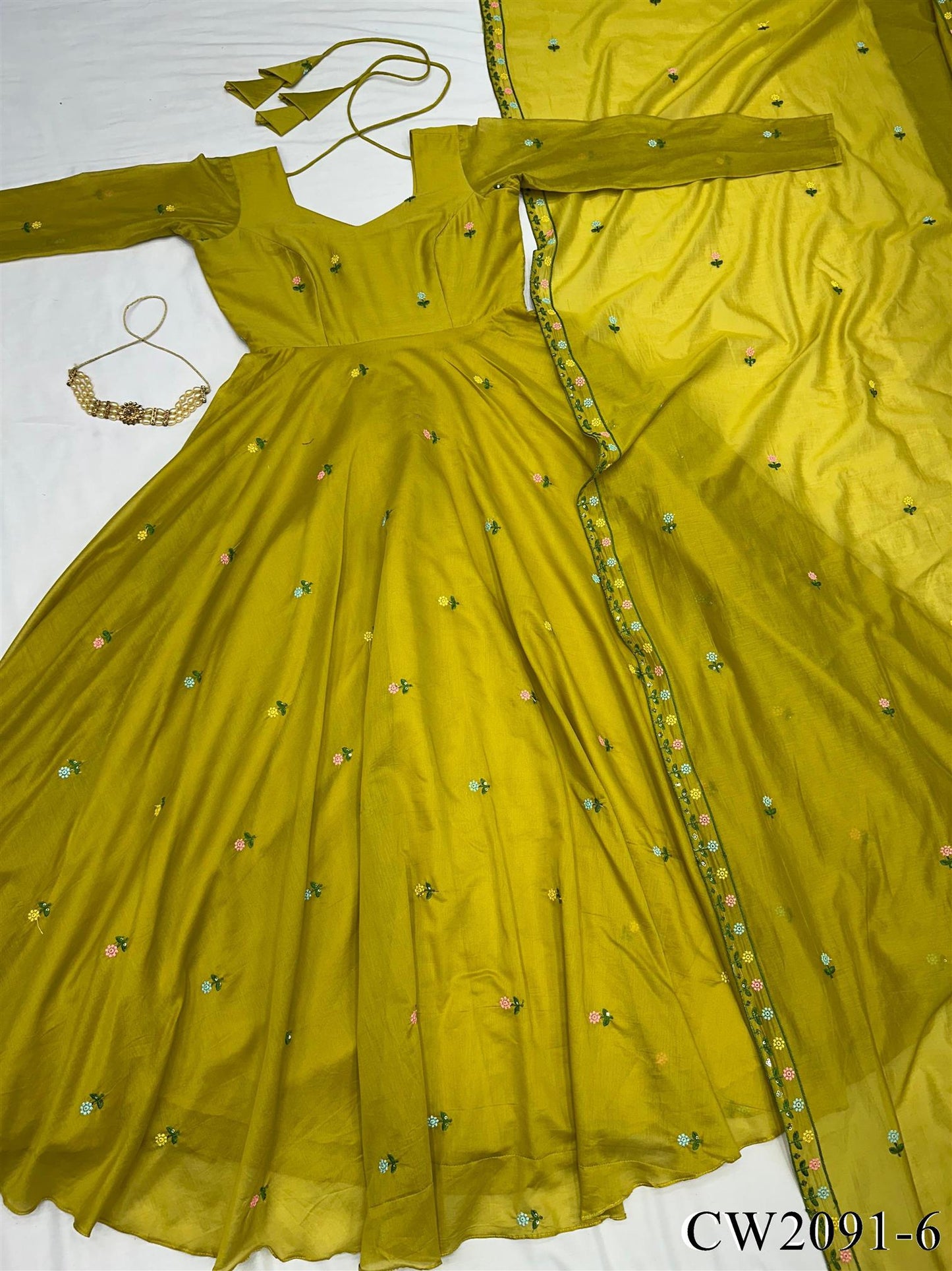 New Wear Zipsy Silk With Thread Shining Work Gown