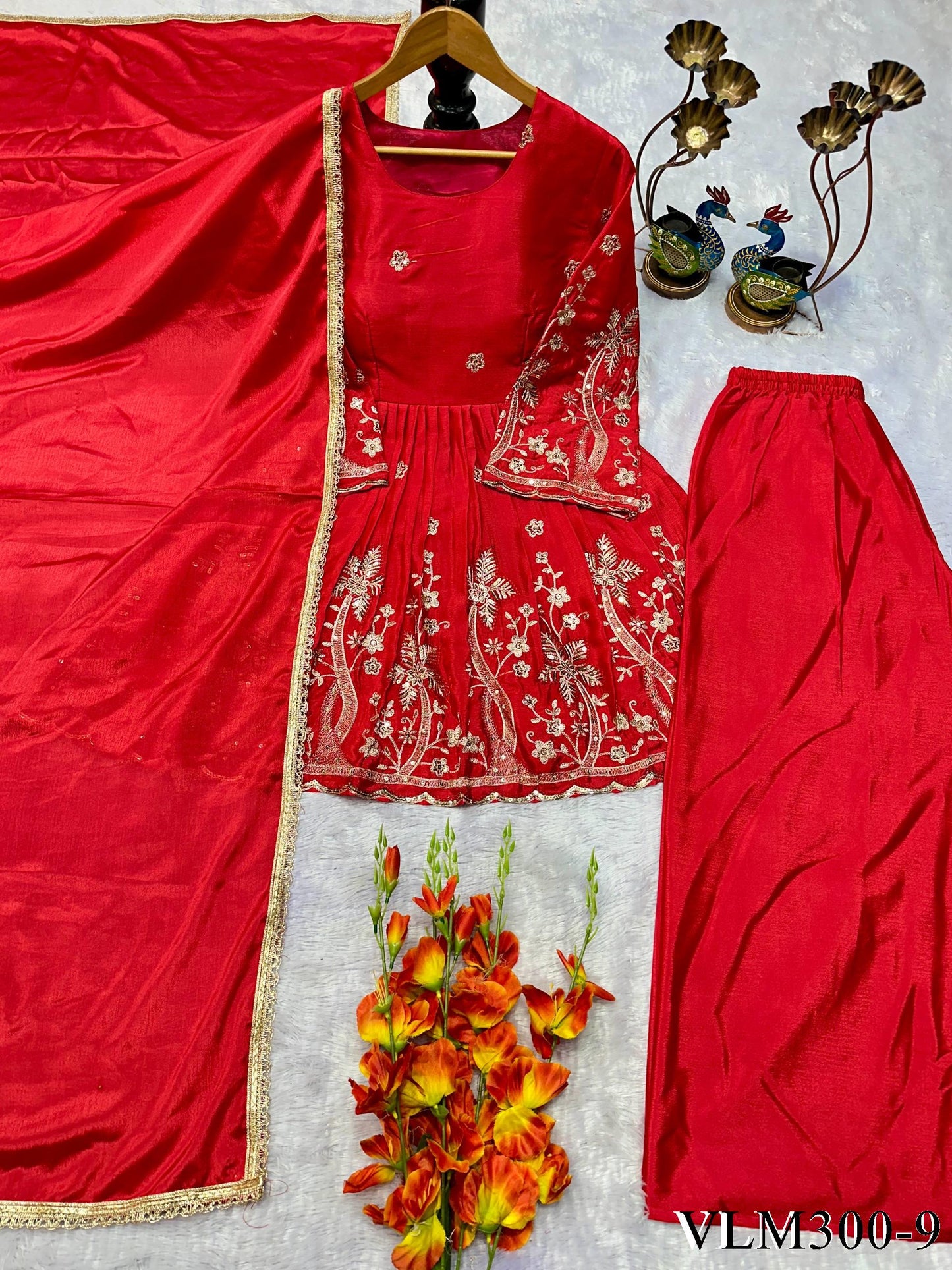 Havy Choinon Silk With Heavy Embroidery Work Top
