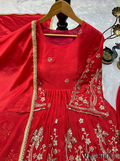Havy Choinon Silk With Heavy Embroidery Work Top