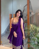 Beautifull Faux Georgette Hand Work Top Plazzo
