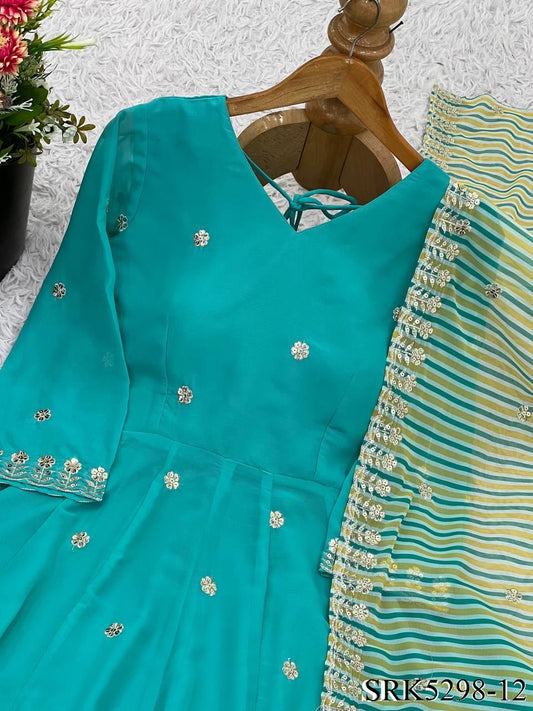 Beautifull Faux Georgette Embroidery Work Anarkali