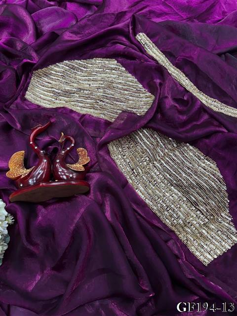 Pure Chiffon Frendy Silk With Plain Work Saree