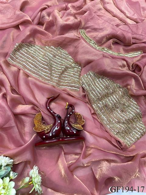 Pure Chiffon Frendy Silk With Plain Work Saree