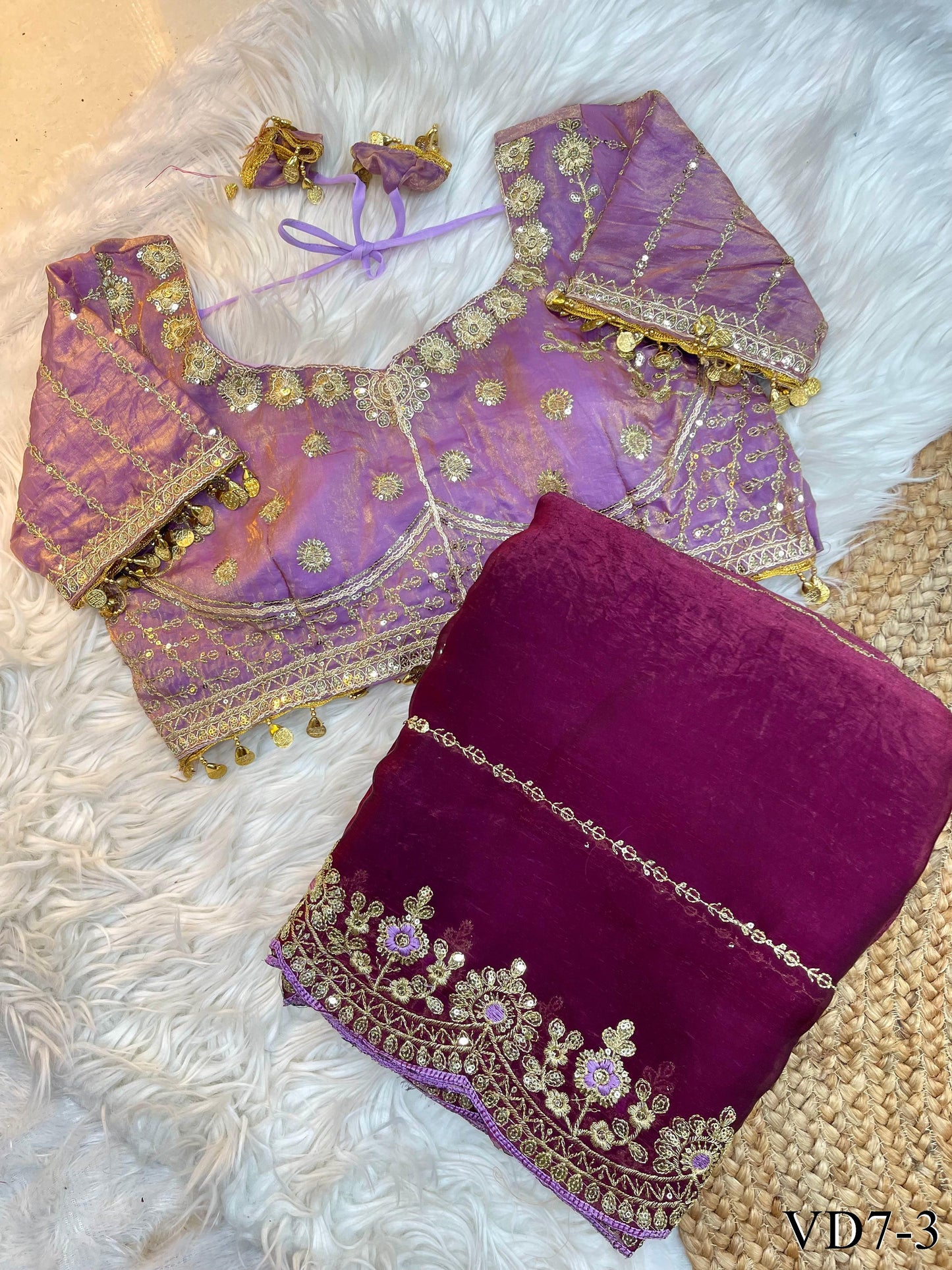 Fandy Silk With Embroidery Coding Work Saree