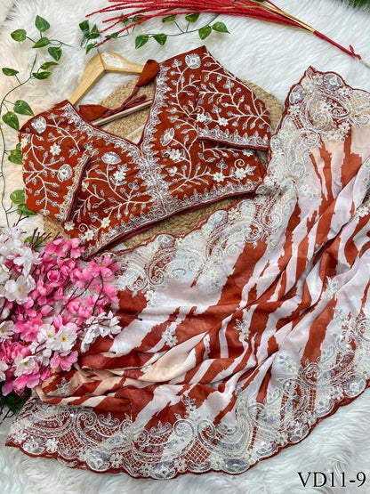 Pure Soft Rangoli Silk With Digital Print Work Saree