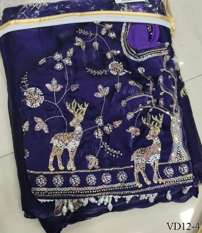 Very Soft Elegent Embroidery Work Saree