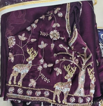Very Soft Elegent Embroidery Work Saree