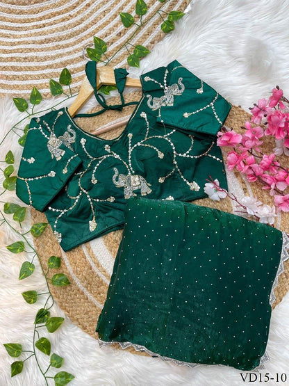 Fendy Sartin Silk Jharkhand Work Saree